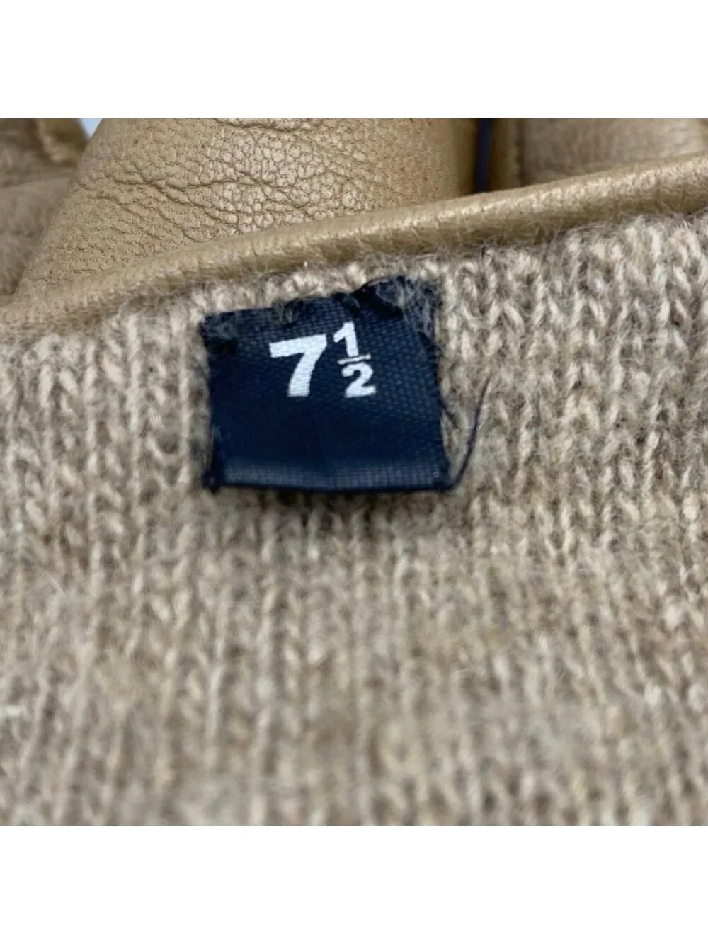 Gucci Gloves Leather Cashmere Brown